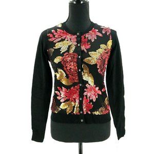 Floral Sequin Cardigan Sweater Charter Club Size P